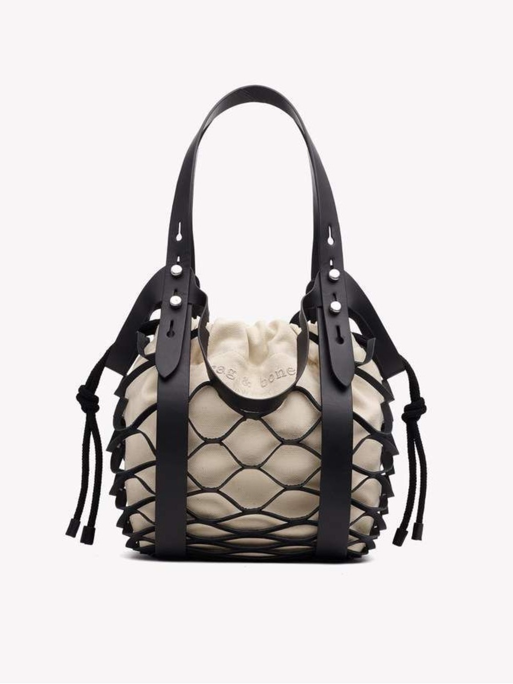 rag & bone Camden Market Leather Shoulder Bag with Canvas Drawstring Pouch